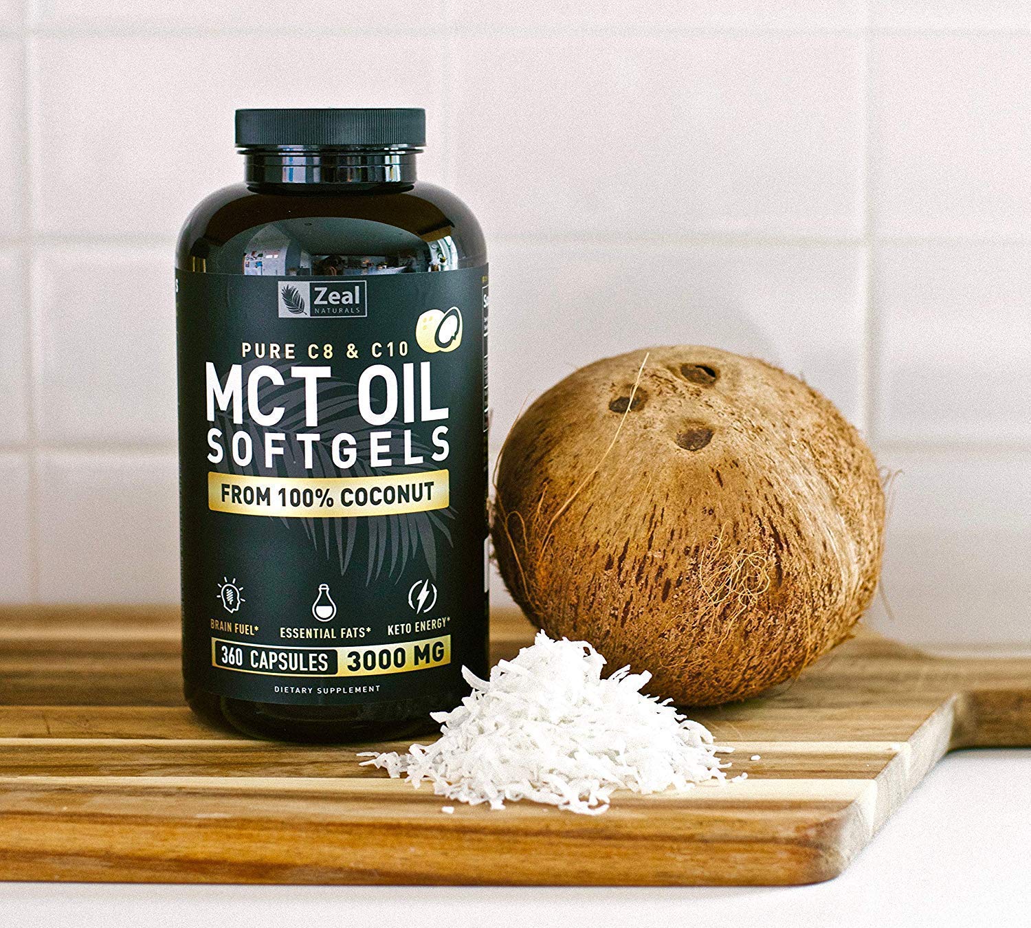 Zeal Naturals Pure MCT Oil Capsules - 3000mg, 360 Softgels | C8/C10 MCT from Coconut | Energy Support & Focus | Gluten-Free - Image 3