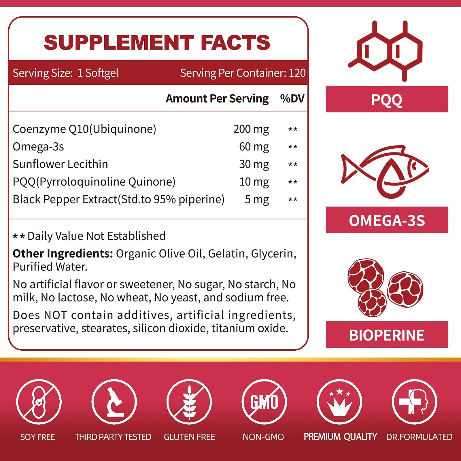 ZEBORA CoQ10-200mg Softgels with PQQ, BioPerine & Omega-3 — Pack of 2 - Image 10