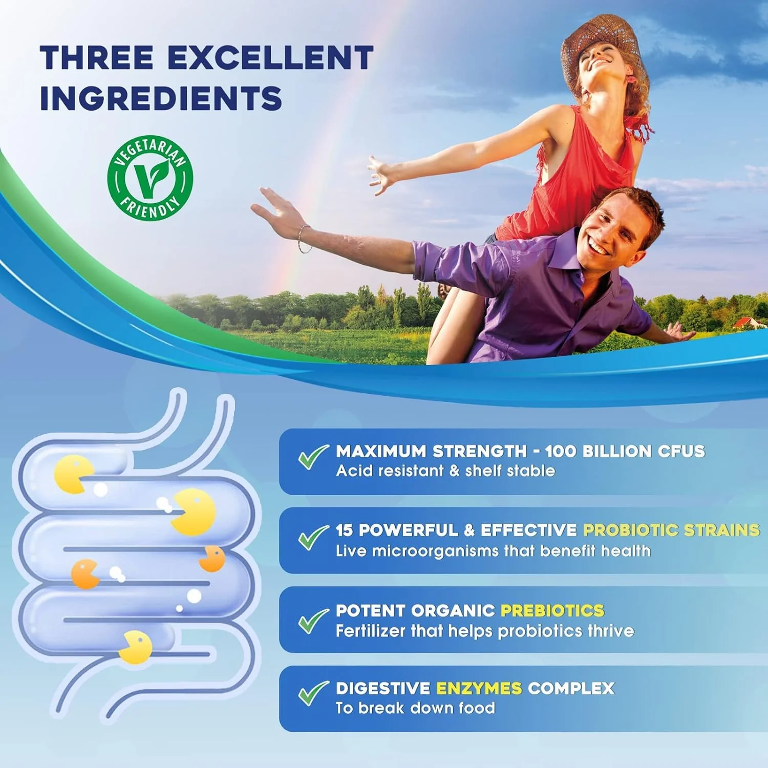 ZEBORA Probiotics for Women & Men – 100B CFU, 15 Strains, Prebiotics & Enzymes (Pack of 2) - Image 2
