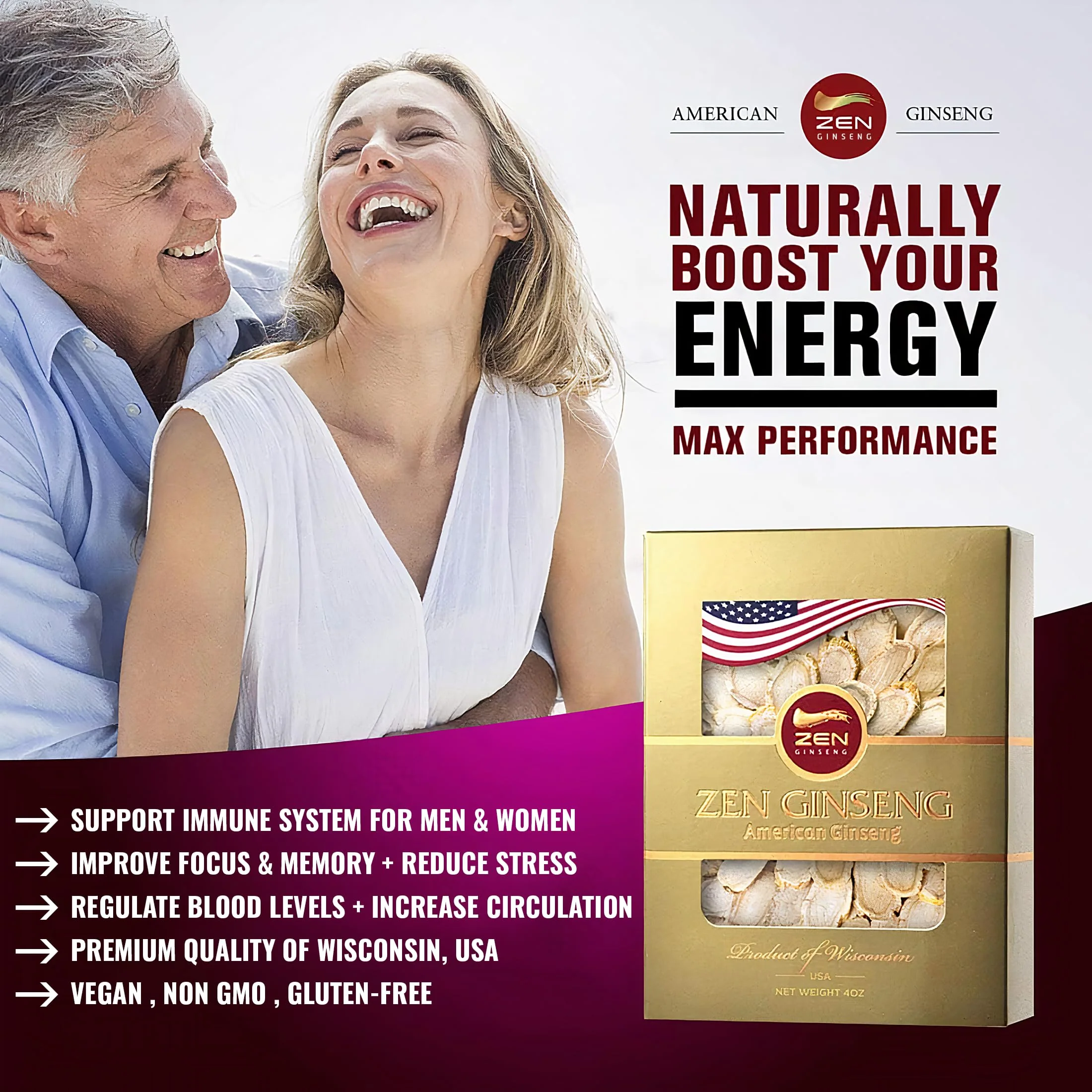 Zen Ginseng – American Wisconsin Ginseng Slices (8 oz, 2 Boxes) for Energy, Focus & Mood - Image 12