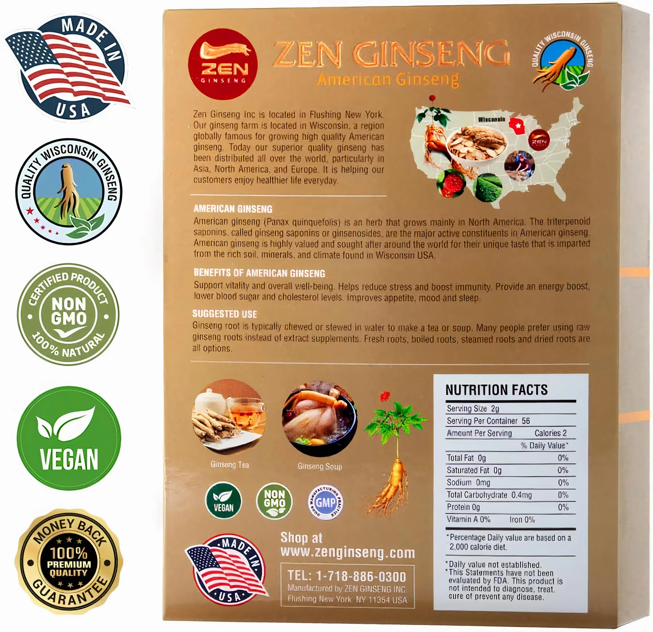 Zen Ginseng – American Wisconsin Ginseng Slices (8 oz, 2 Boxes) for Energy, Focus & Mood - Image 18