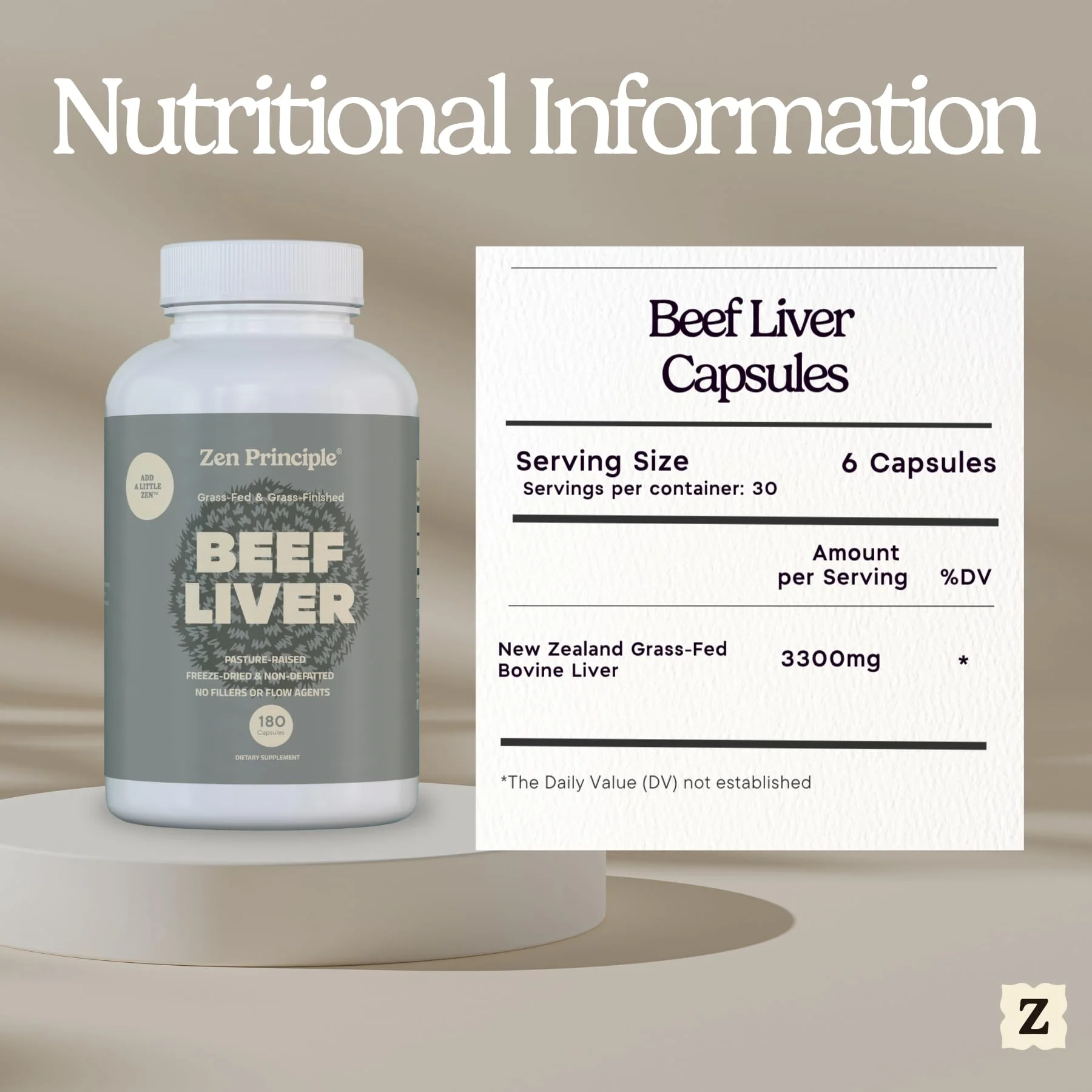 Zen Principle Beef Liver Supplement – Grass-Fed, Pasture-Raised, Desiccated Liver Capsules | No Hormones or GMO | 360 Capsules (2-Pack) - Image 9