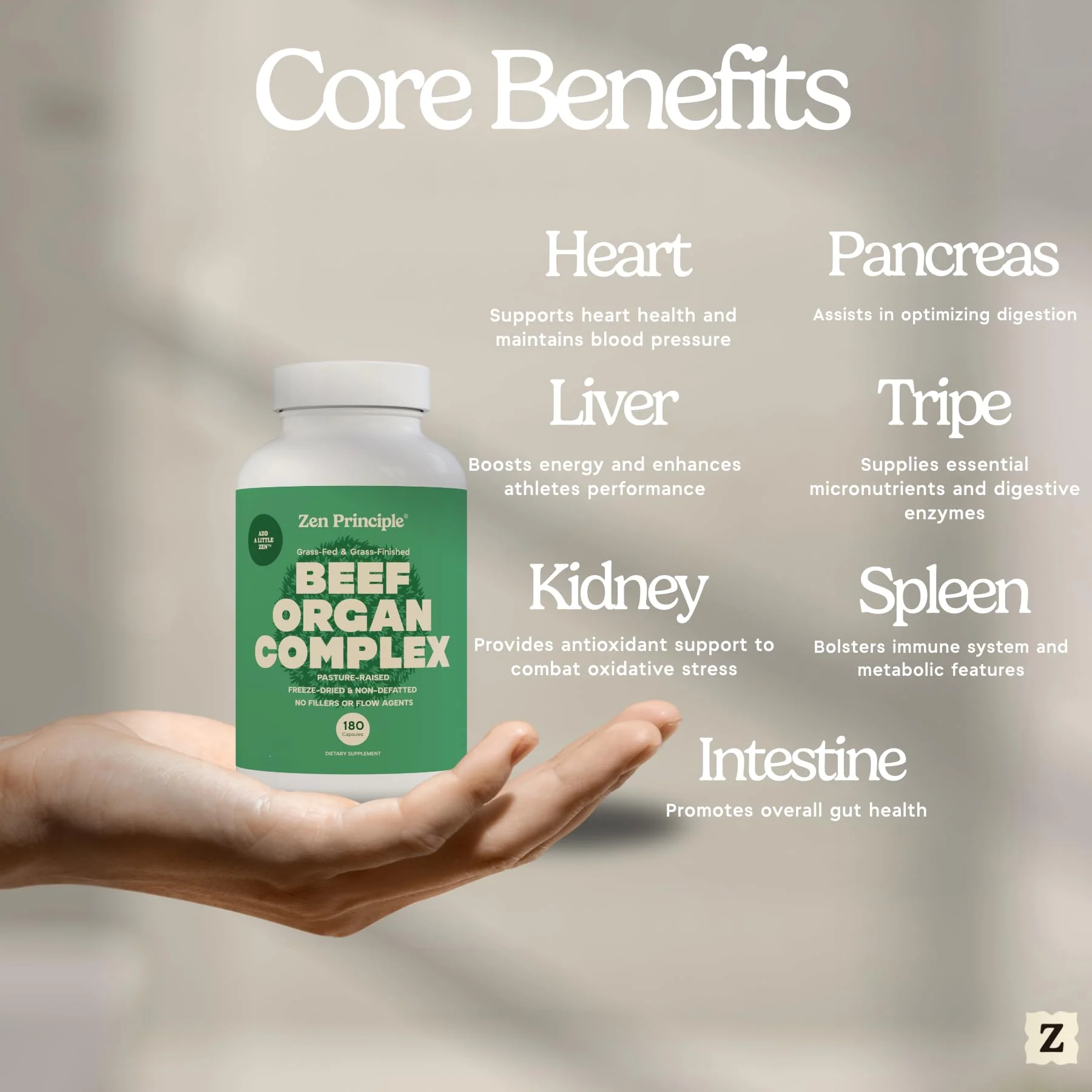 Zen Principle Grass-Fed Beef Organs Supplement – Desiccated Liver, Heart, Kidney & More | 2-Pack NZ Pasture-Raised - Image 7