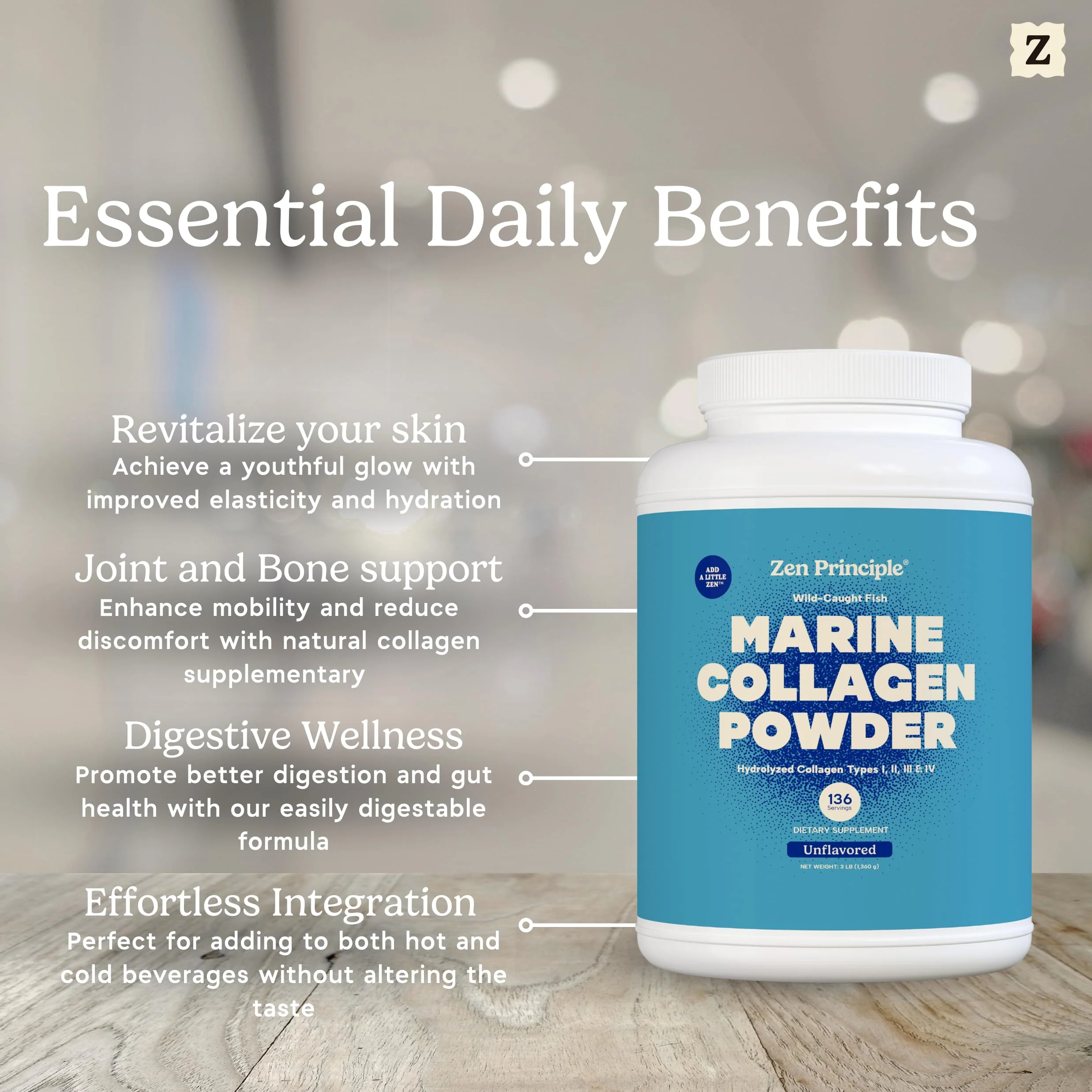 Zen Principle Marine Collagen Peptides – 3lb, Wild-Caught, Non-GMO, Unflavored - Image 9
