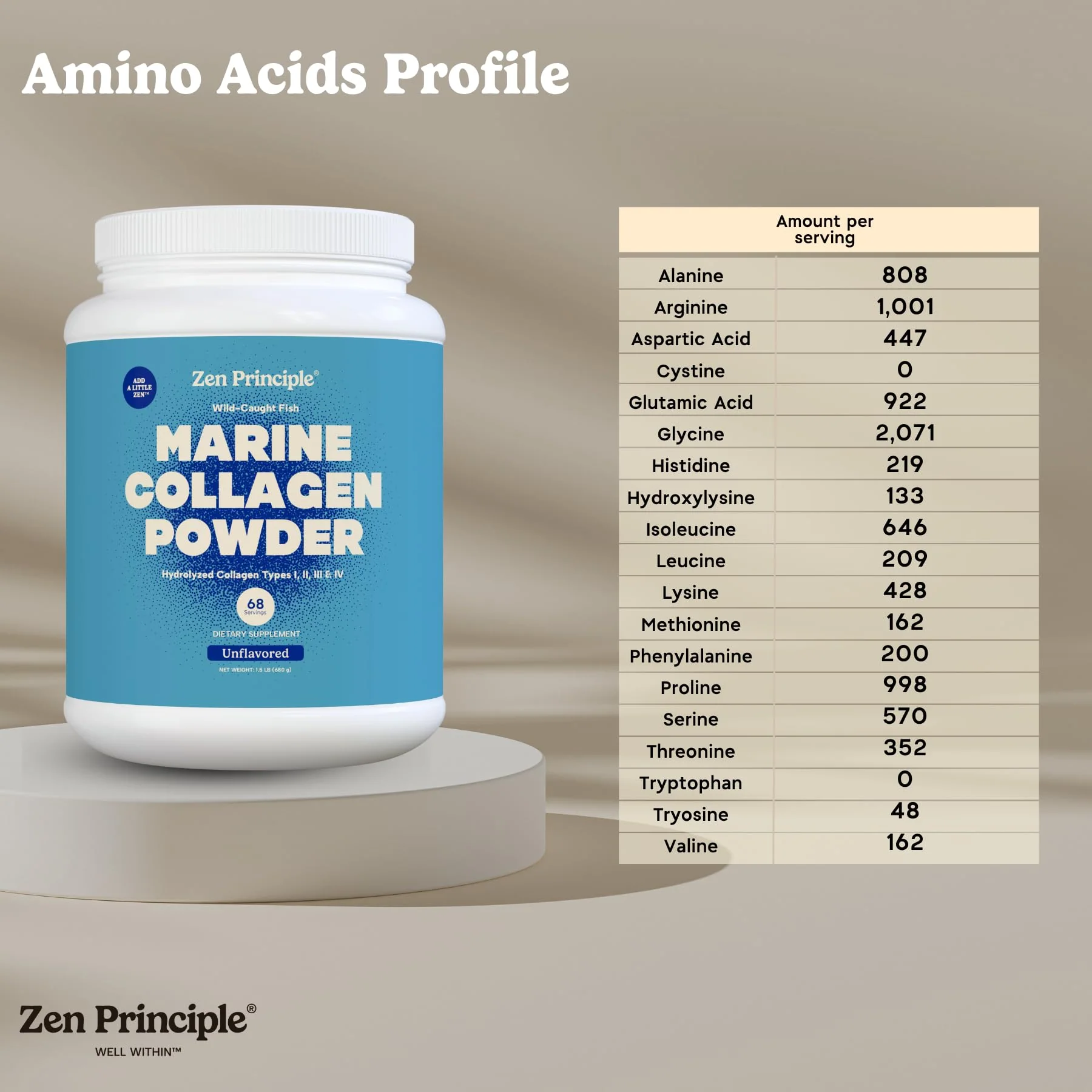 Zen Principle Marine Collagen Peptides Powder – 1.5 lb, Wild-Caught, Non-GMO, Hydrolyzed Type I & III - Image 13