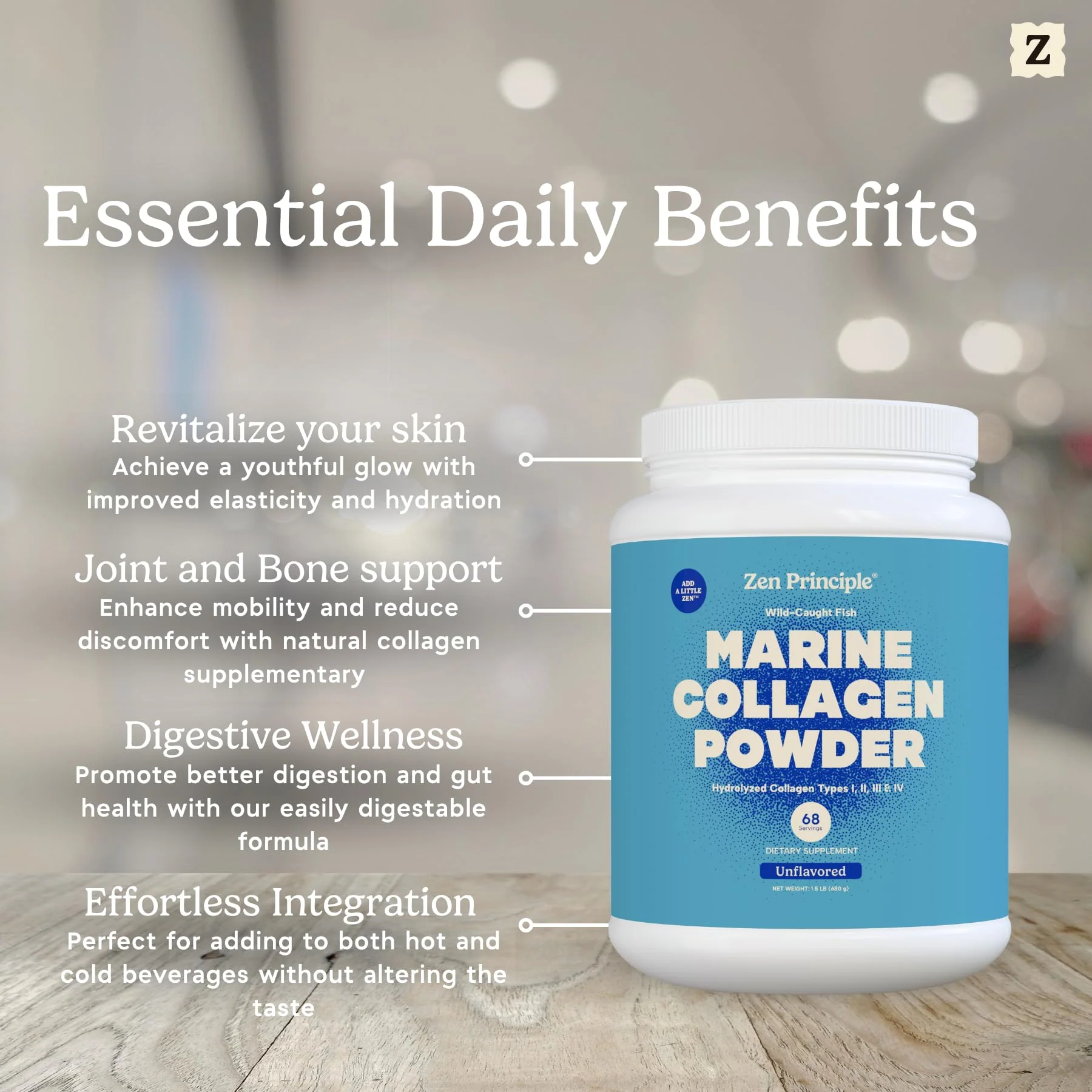 Zen Principle Marine Collagen Peptides Powder – 1.5 lb, Wild-Caught, Non-GMO, Hydrolyzed Type I & III - Image 17