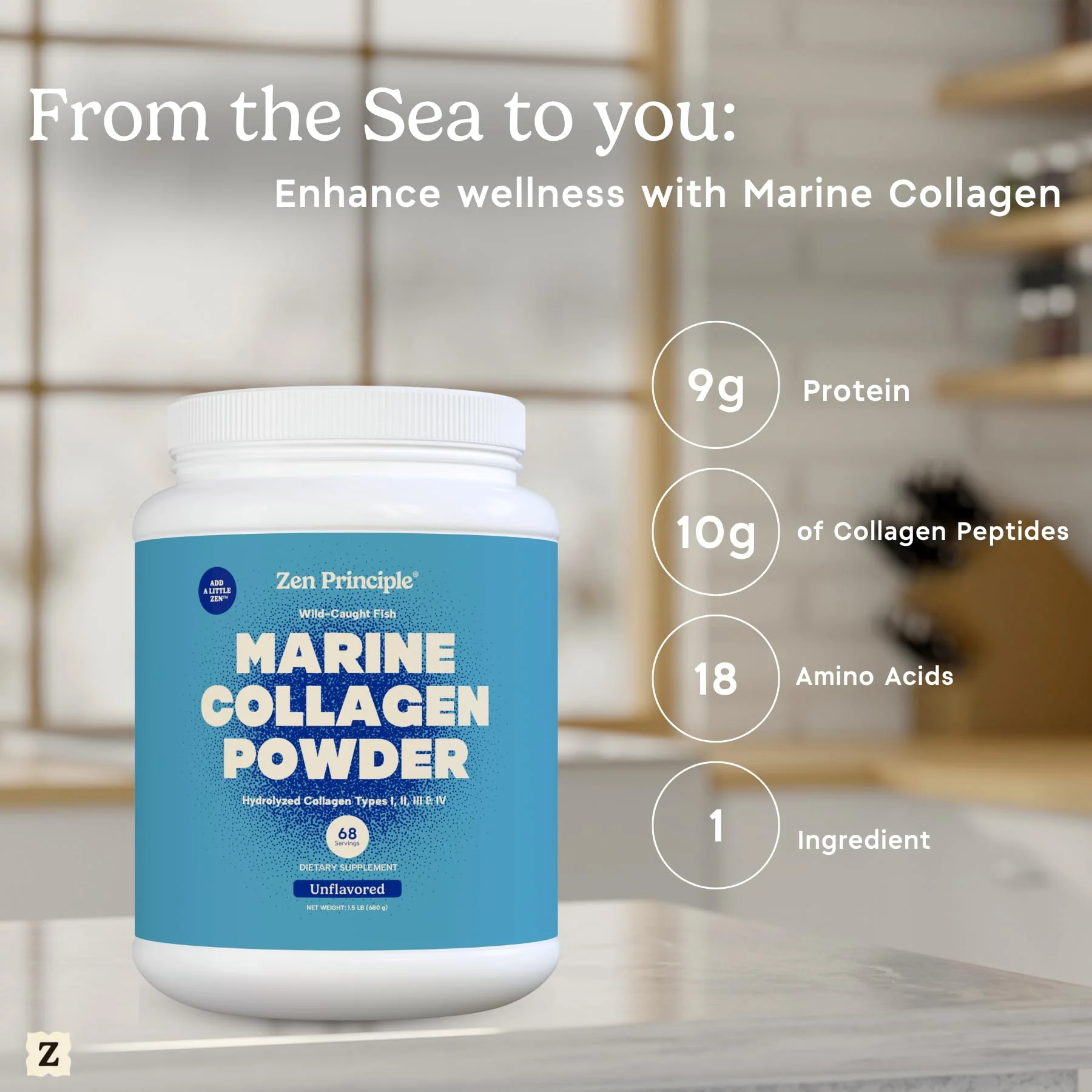 Zen Principle Marine Collagen Peptides Powder – 1.5 lb, Wild-Caught, Non-GMO, Hydrolyzed Type I & III - Image 7