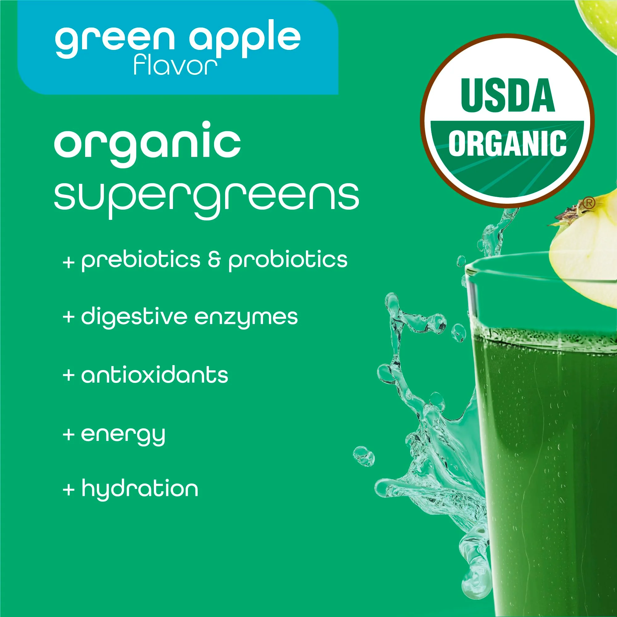 Zena Nutrition Organic Super Greens Energy & Hydration Powder — 70+ Superfoods, 0 Sugar, 5g Fiber, 40 Packets - Image 10