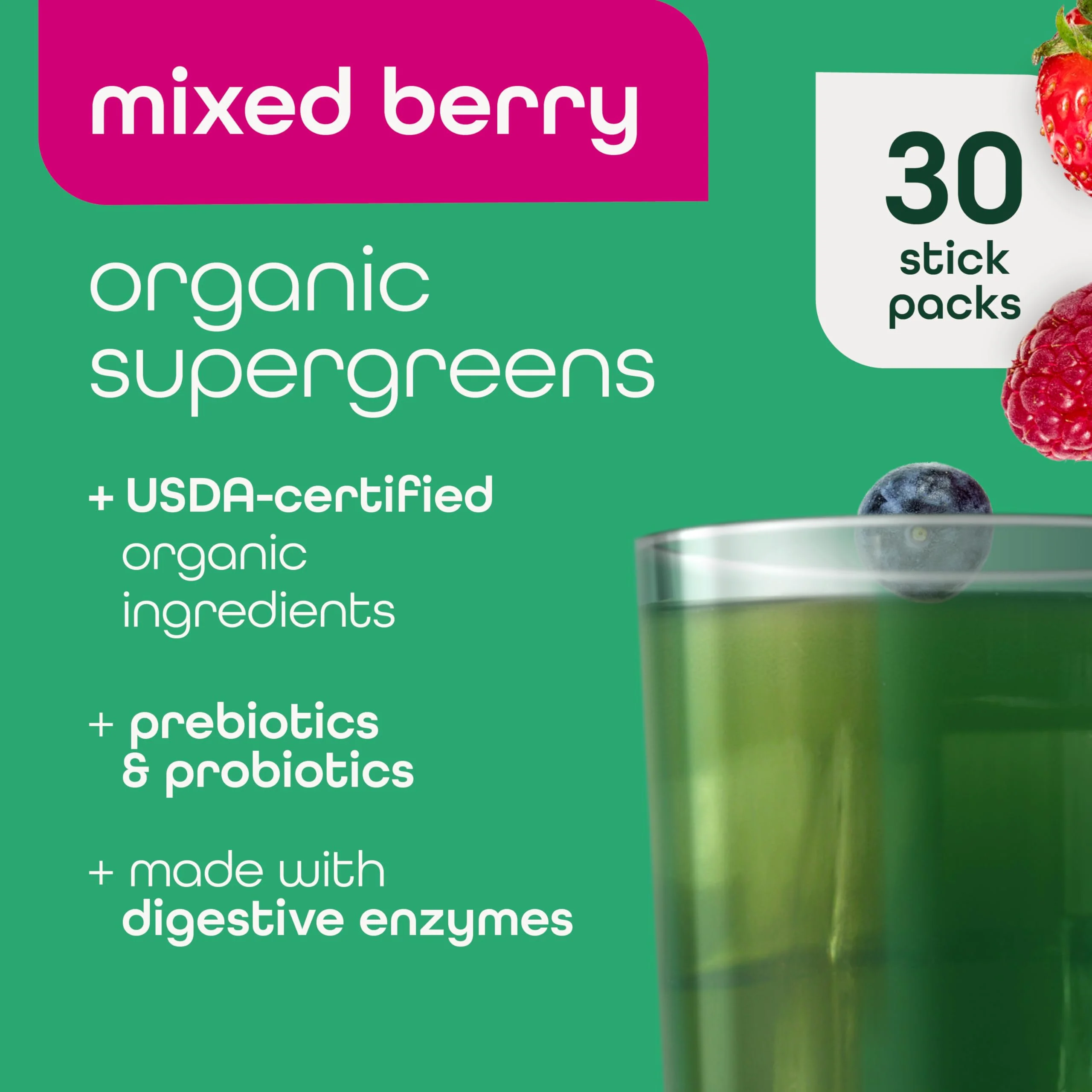 Zena Nutrition Organic Super Greens Powder – 70+ Superfoods, 0 Sugar - Image 2