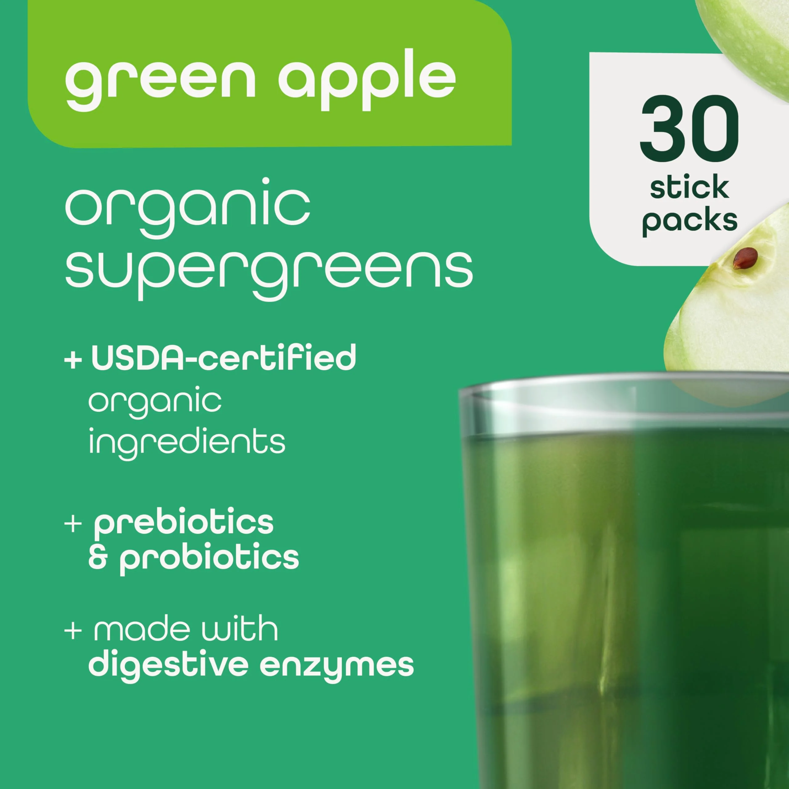 Zena Nutrition Organic Super Greens Powder — 70+ Superfoods, 0 Sugar, 30 Packets - Image 2