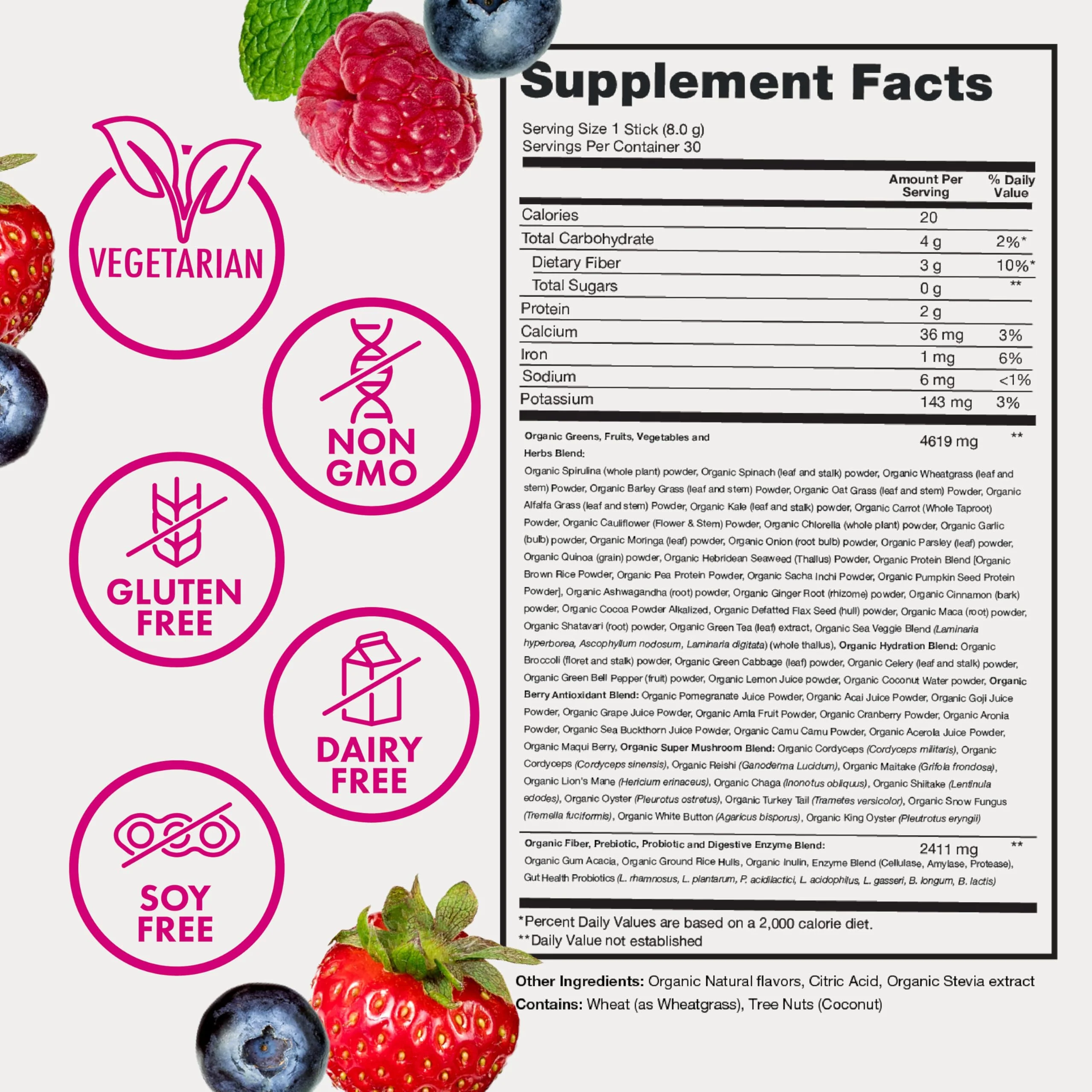 Zena Nutrition Organic Super Greens Powder – 70+ Superfoods, 0 Sugar - Image 4