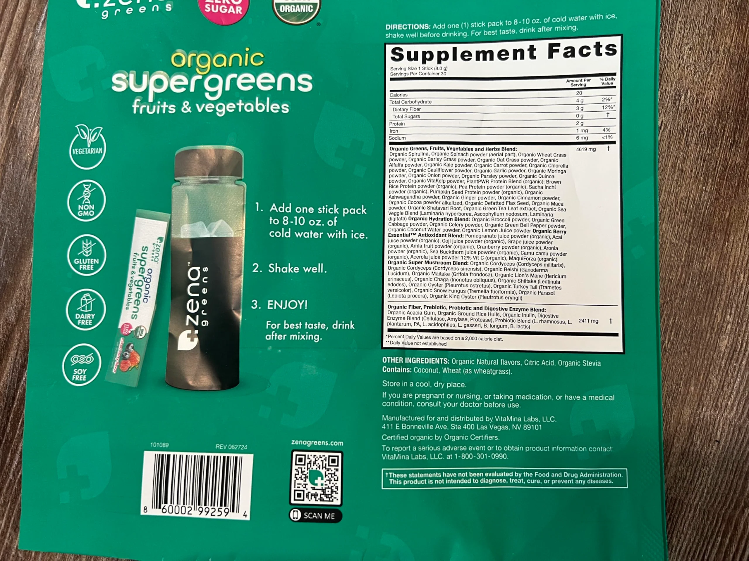 Zena Nutrition Organic Super Greens Powder – 70+ Superfoods, 0 Sugar - Image 9
