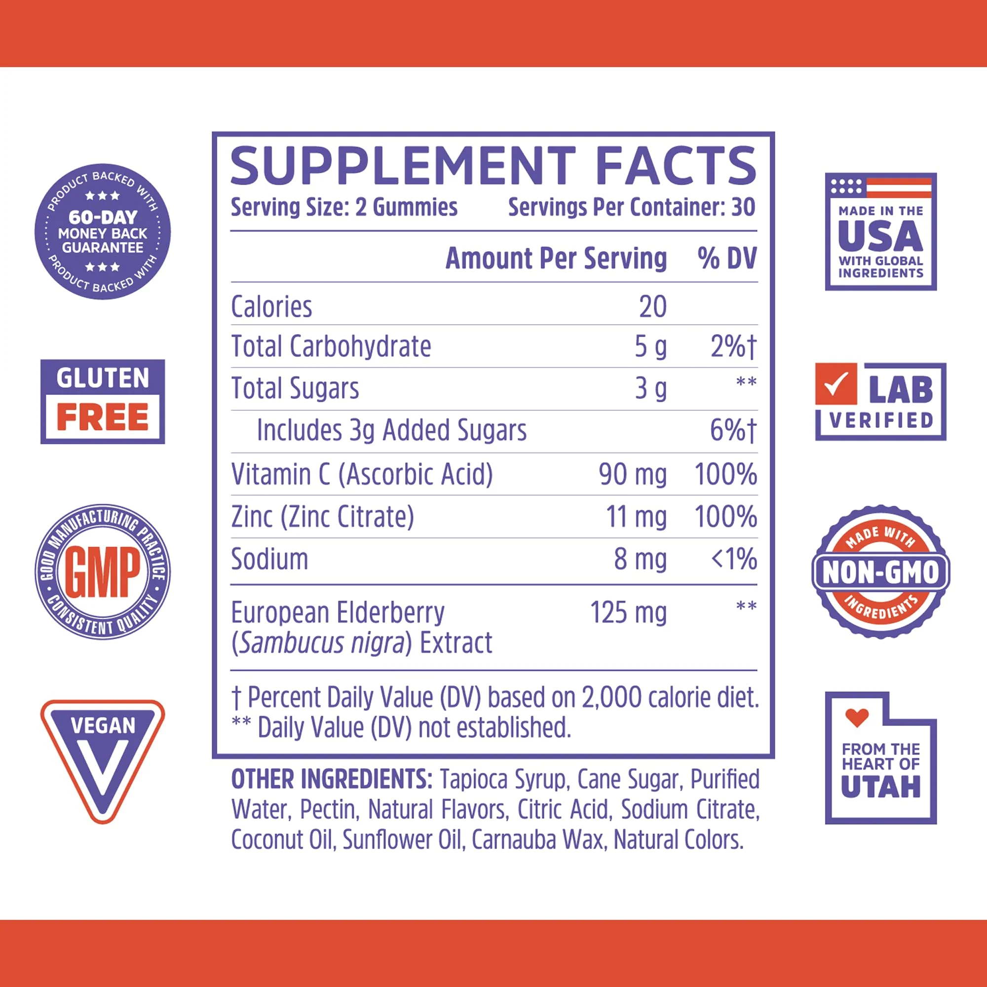 ZHOU Elder-Mune Elderberry Gummies – 125mg Sambucus Nigra, Vitamin C & Zinc | Immune Support for Adults & Kids 4+ - Image 2