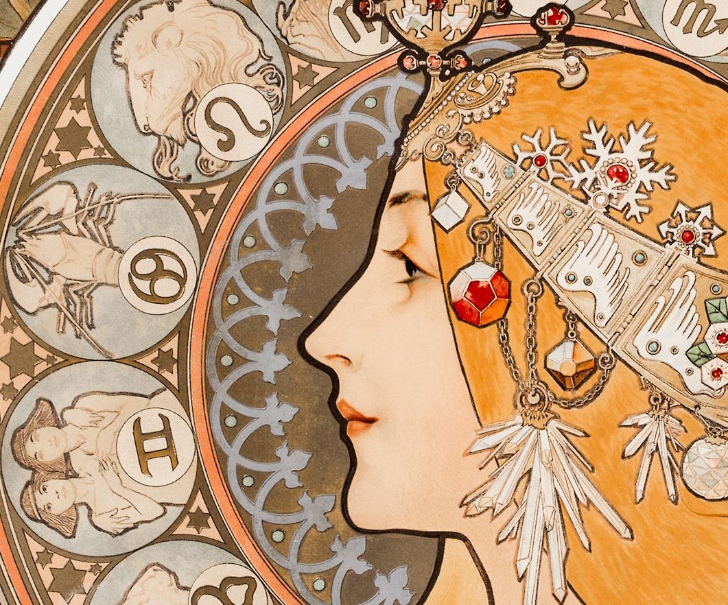 "Zodiaque or La Plume" by Alphonse Mucha on Framed Canvas, Acrylic, Canvas, Framed Prints or Print-only - Image 2