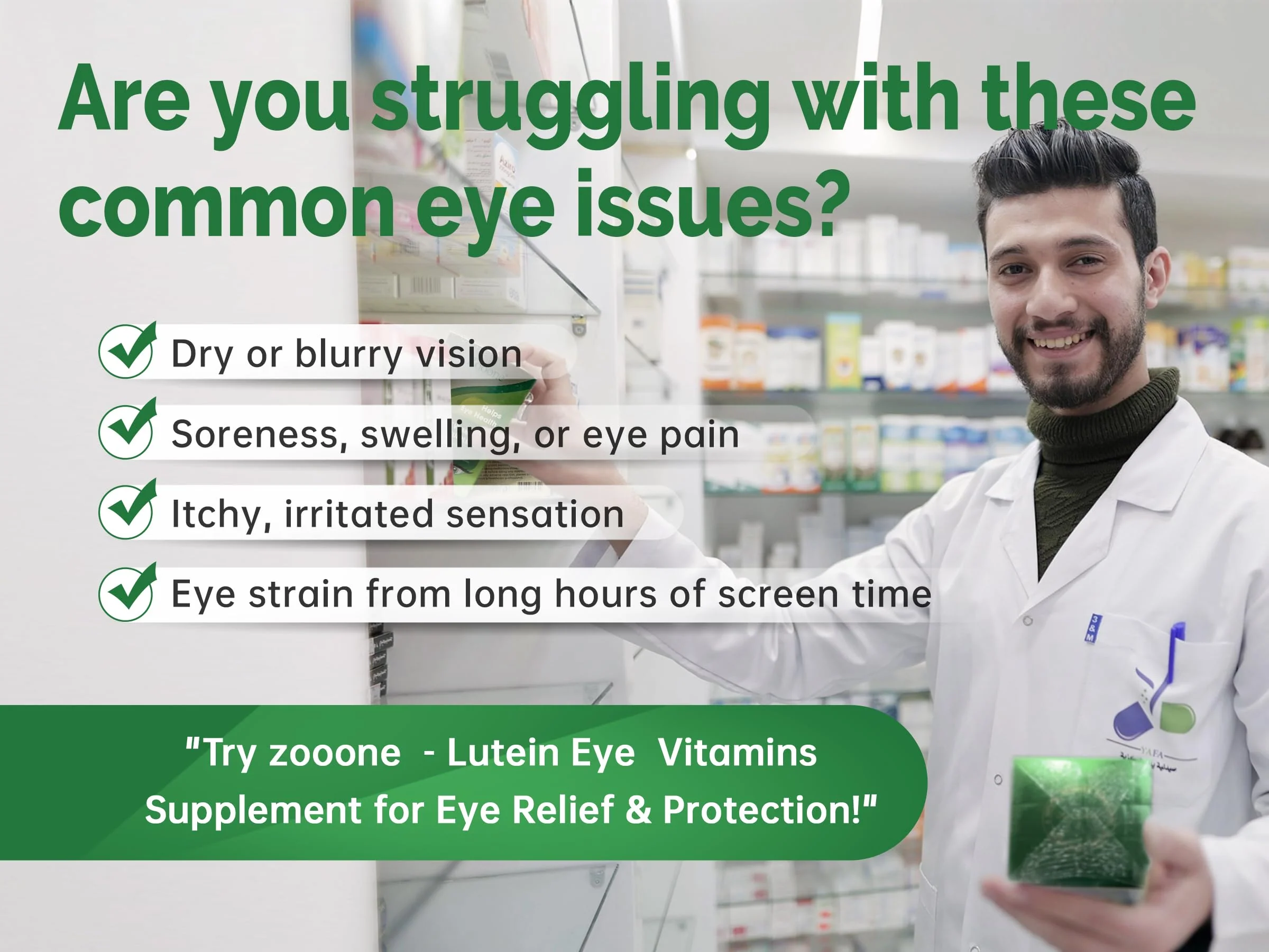 Zooone Lutein Eye Vitamins – Macular Health & Dry Eye Support, 90 Tablets - Image 11