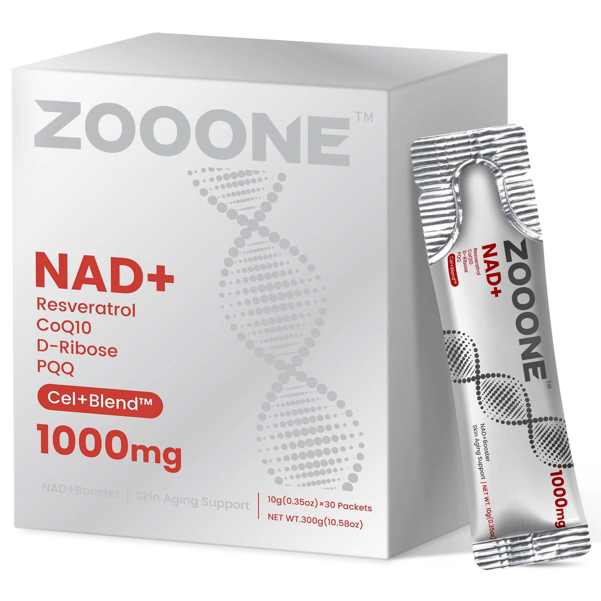 Zooone NAD+ 1000mg Liquid Packets — Premium Nicotinamide Riboside & Resveratrol for Cellular Energy (30-Pack) - Image 8
