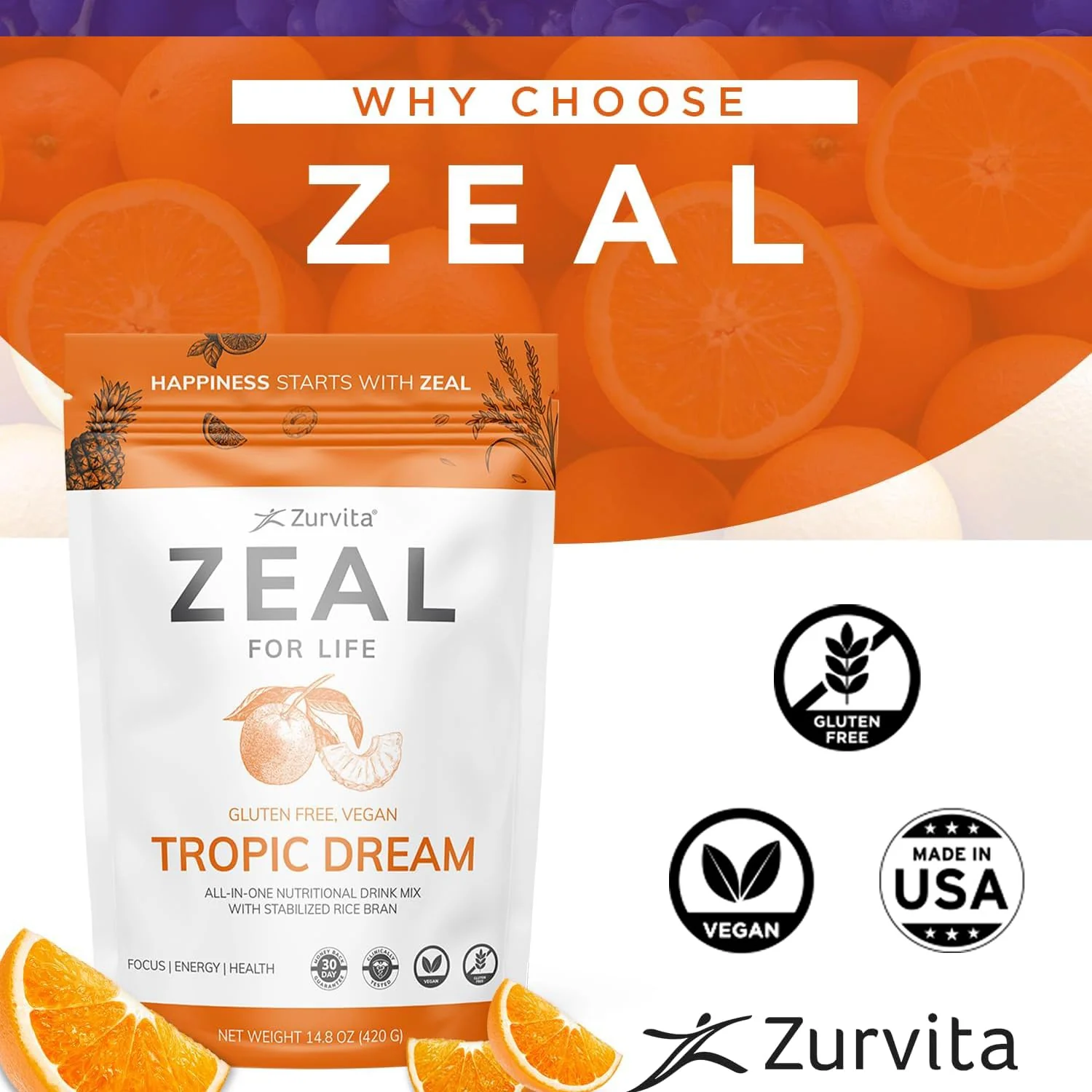 Zurvita Zeal for Life 30-Day Wellness Bag – Tropic Dream Flavor | Daily Nutritional Supplement for Vitality - Image 13