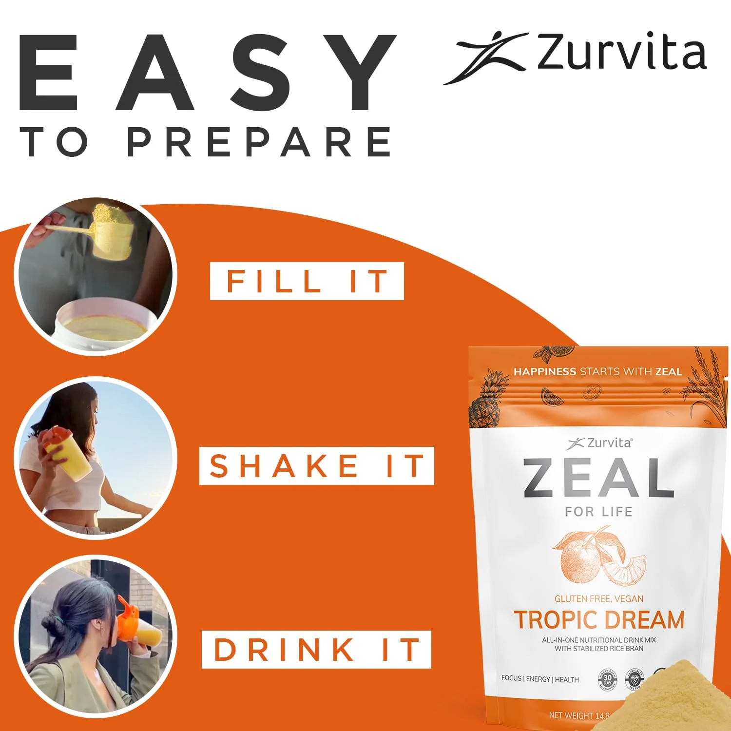 Zurvita Zeal for Life 30-Day Wellness Bag – Tropic Dream Flavor | Daily Nutritional Supplement for Vitality - Image 7