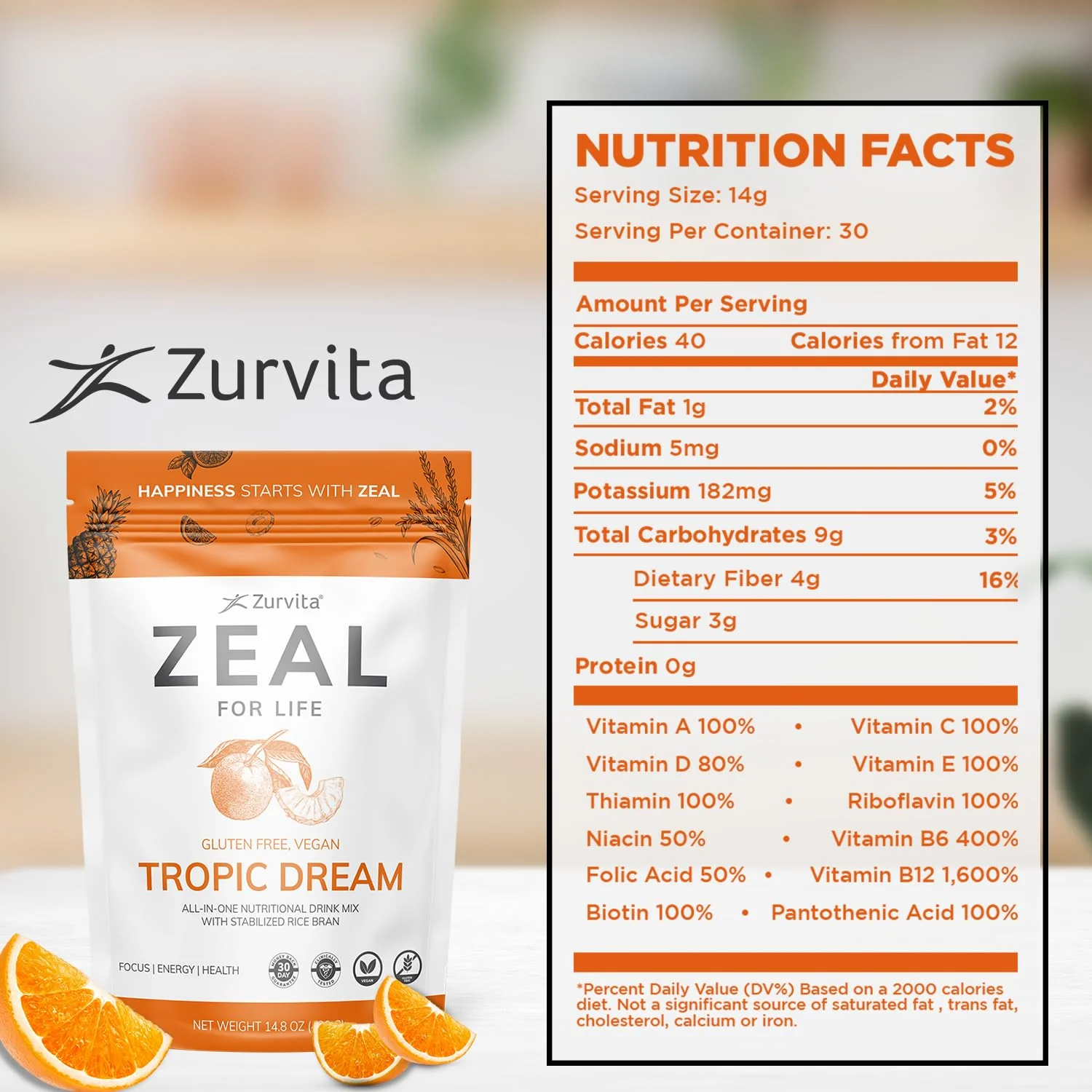 Zurvita Zeal for Life 30-Day Wellness Bag – Tropic Dream Flavor | Daily Nutritional Supplement for Vitality - Image 9