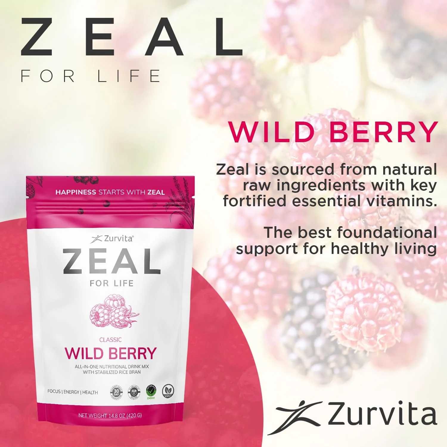 Zurvita Zeal for Life 30-Day Wellness Bag - Wild Berry (Classic) 420 g | Vitality, Immunity & Wellness - Image 11