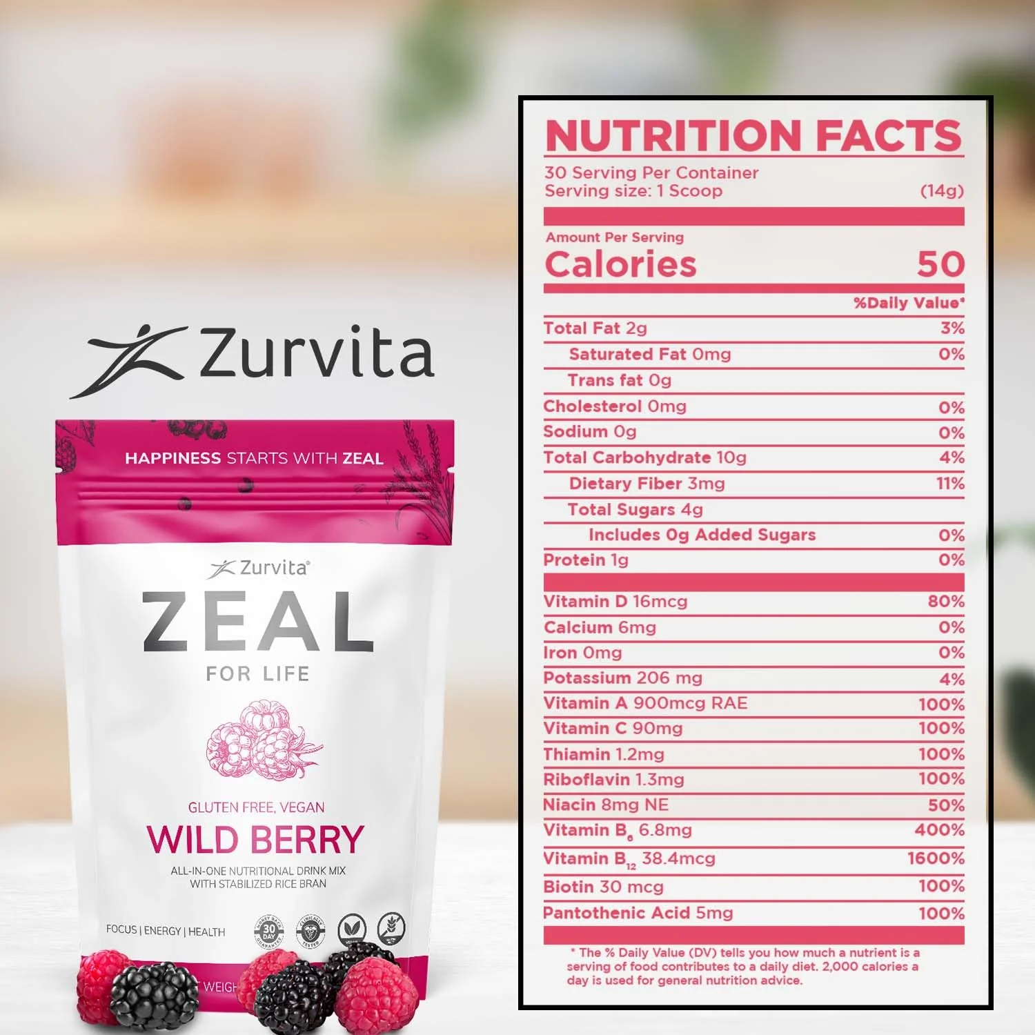 Zurvita Zeal for Life 30-Day Wellness Bag – Wild Berry Flavor (420 g) - Image 8