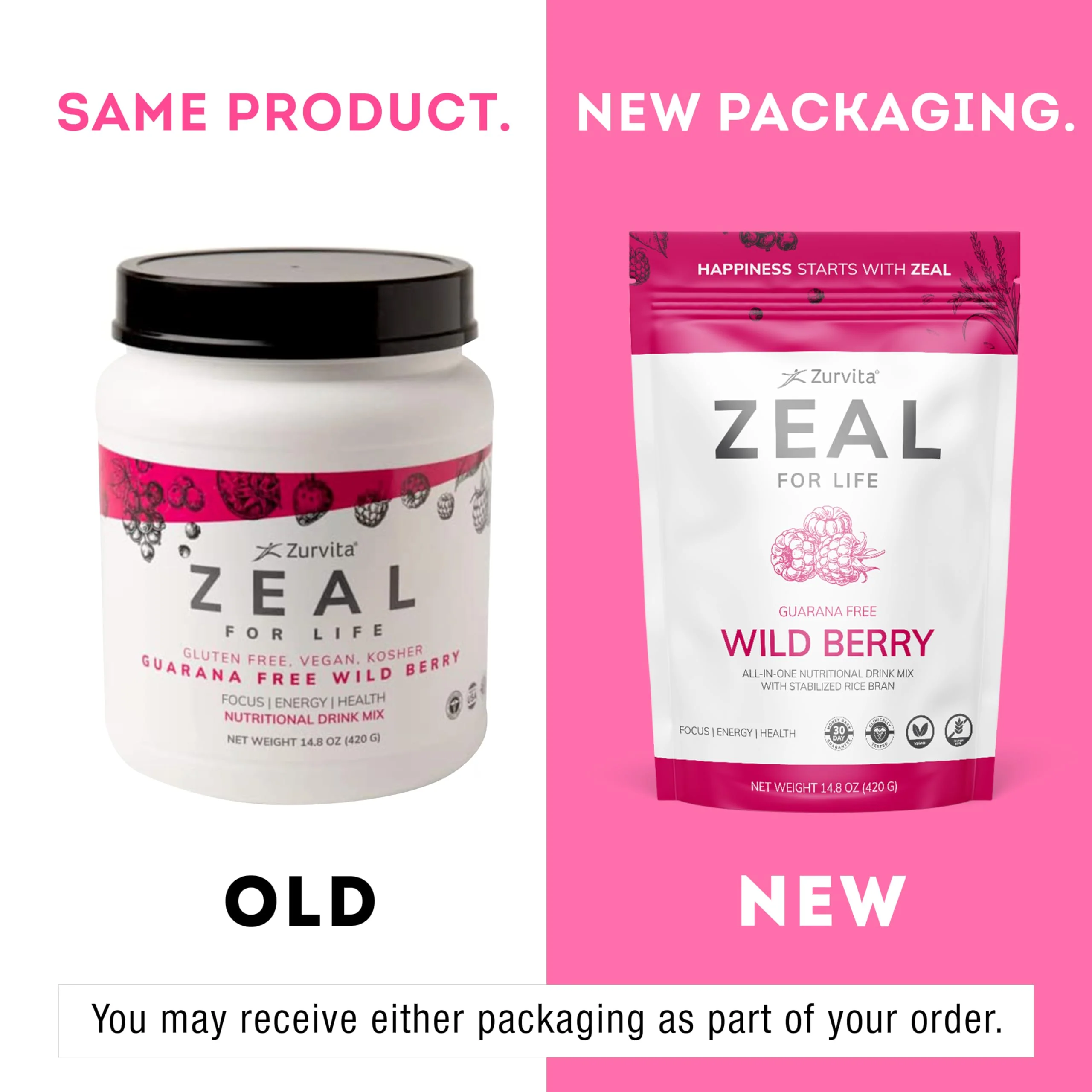 Zurvita Zeal for Life 30-Day Wellness Bag - Wild Berry (Guarana Free) • 420 g - Image 10