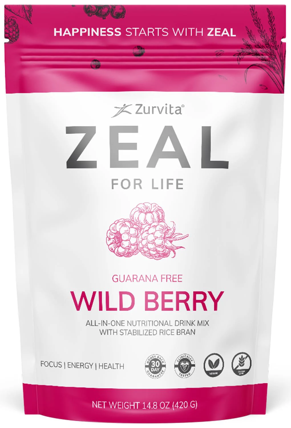 Zurvita Zeal for Life 30-Day Wellness Bag - Wild Berry (Guarana Free) • 420 g - Image 8